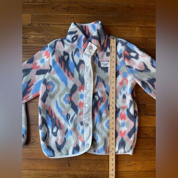 Abercrombie and fitch kids multicolor Sherpa jacket size 15/16 - Picture 8 of 13